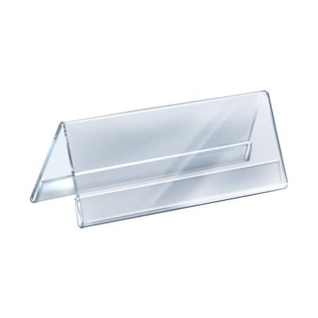 Azar Displays 2-Sided Tent Style Clear Sign Holder and Nameplate, 11" W x 4.25" H, 10-Pack 192810